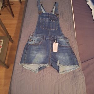 Women's Jean Overall Shorts